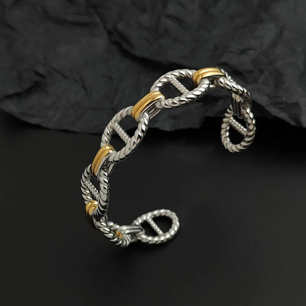 Bracelet Ancrage Argent/Or